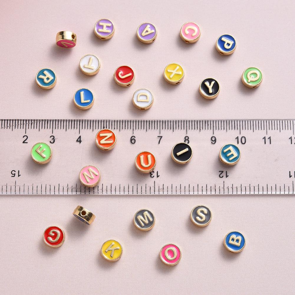 Colorful Drip Oil Alloy Alphabet Beads for DIY Bracelets and Jewelry Making