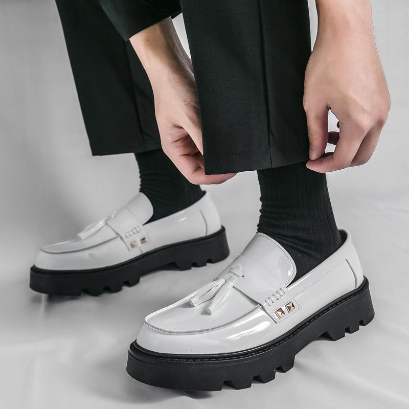 Herren Cross-Border Low-Top Leder-Loafer mit Quasten - Dicksohlig, Lässige Frühjahrs- & Herbstschuhe