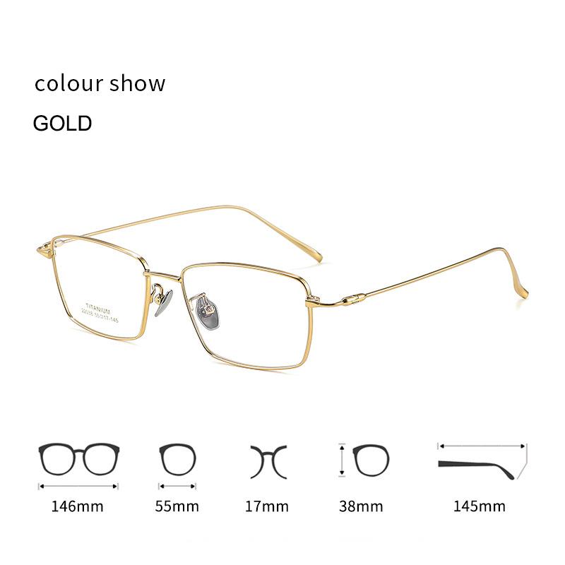 

Luxury Business Casual Mens Glasses Frame Screwless Design UltraLight Semi-Titanium Fashion Trend Retro Square Eyewear New Style золотой