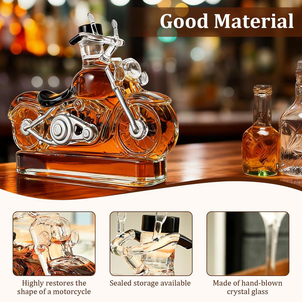 Szklana butelka na whisky Mustang 300 ml ze szkła borokrzemowego Butelka silnika motocyklowego Butelka na whisky z dwoma silnikami w kształcie litery V Akcesoria barowe