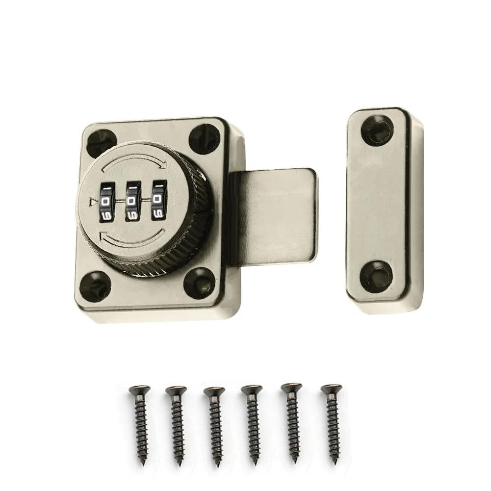 Password Door Lock Bolt Smart Cam Code Lock 3 Digit Combination Sliding Bolt Lock For Mailbox Cabinet Door Hardware