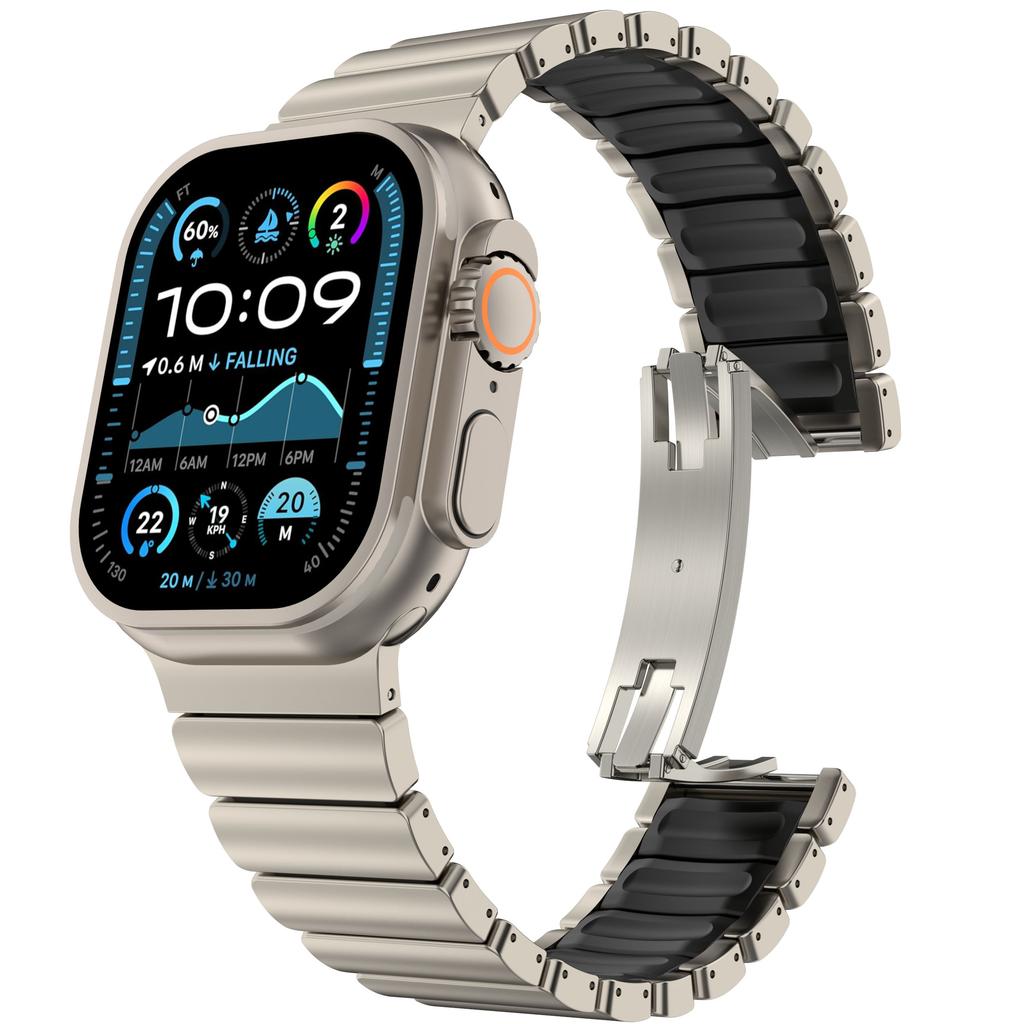 Titanium Watchband for Apple Watch Ultra 3 2 Series 11 10 9 8 7 6 SE3 Butterfly Clasp Strap for Iwatch 49mm 46mm 45mm 44mm Belt
