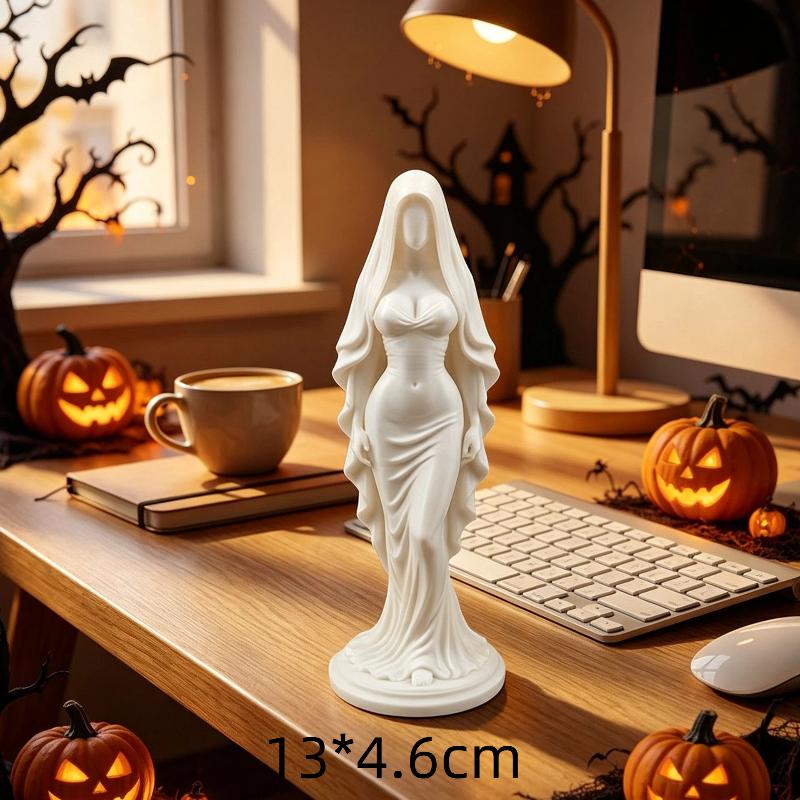 3D-gedruckte Schutzengel-Figur Weißgold Betende Religiöse Statue für Garten Fensterbank Dekoration Einweihungsgeschenk
