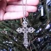 Punk Gothic Cross Necklace Men Women Vintage Bohemia Cross Pendant Necklaces Fashion Baroque Couple Necklace Jewelry