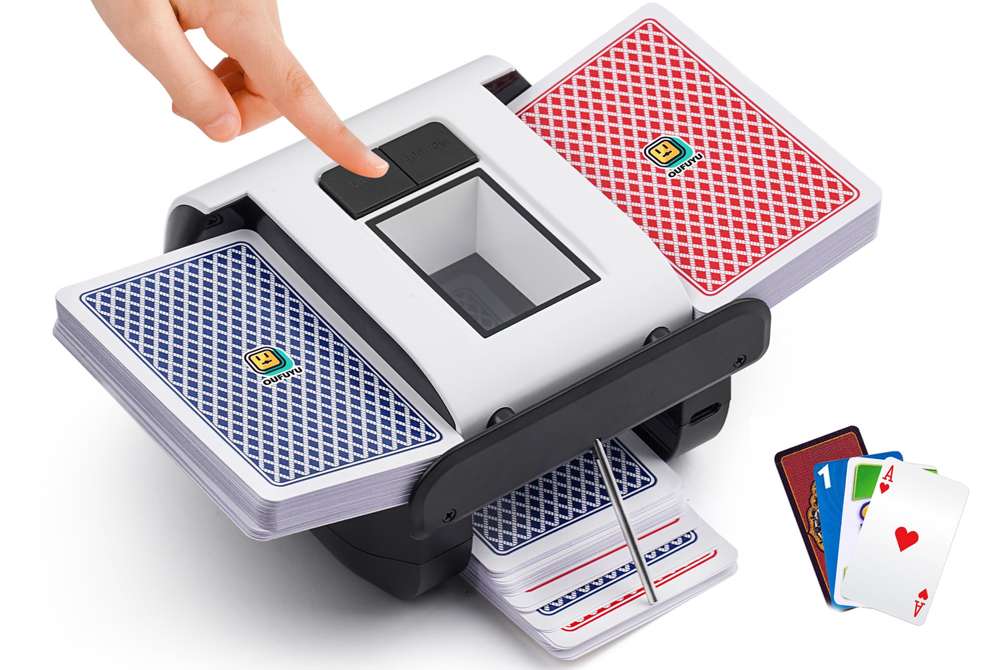 

Автоматическая карточная машинка для тасования карт для колод Одно нажатие Автоматический Ручной режим Перезаряжаемая 2000 мАч для Phase Texas Shuffler, Shuffler, 1-2 & Poker,