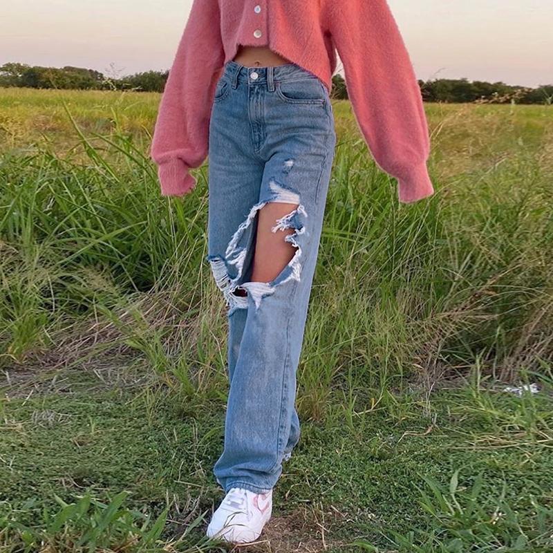 Jeans strappati da donna Moda Sexy Casual Pantaloni Big Holes Pantaloni  lunghi acquista in modo economico — spedizione gratuita, recensioni reali  con foto — Joom