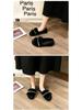 Women's Summer Flat Fur Bean Shoes with Rabbit Hair, Plus Size, Wear Outdoors