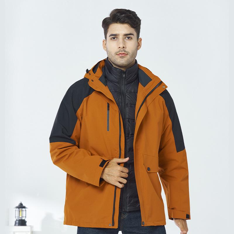 

Унисекс Ветрозащитная Пуховая Куртка: Горнолыжный костюм 3-в-1 с подкладкой из теплого белого утиного пуха XL