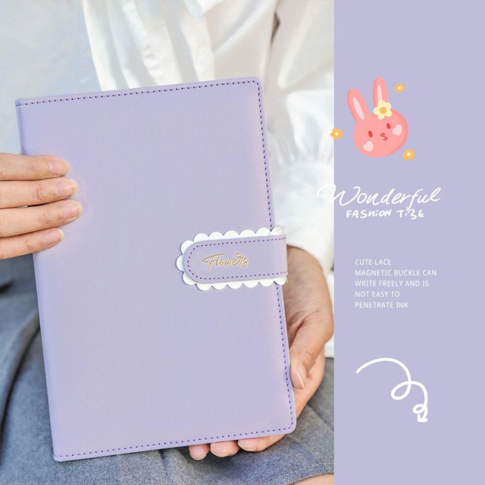 Macaron Color A5 Notebook with Buckle Leather Notepad Little Fresh Student Notebook  Student