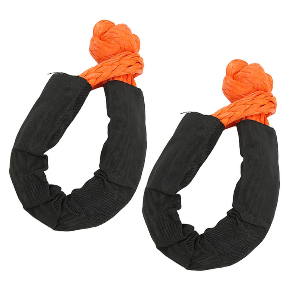 2 Pcs 13mm Soft Shackle 44092 Lbs Breaking Force High Tear Resistance Portable Soft Recovery Tow Strap for Truck SUVs