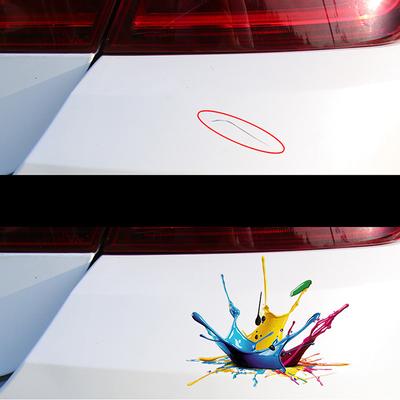 Pegatinas para el interior del coche con pintura fluida de color dopamina, vinilo reflectante para el depósito de combustible y la ventana.