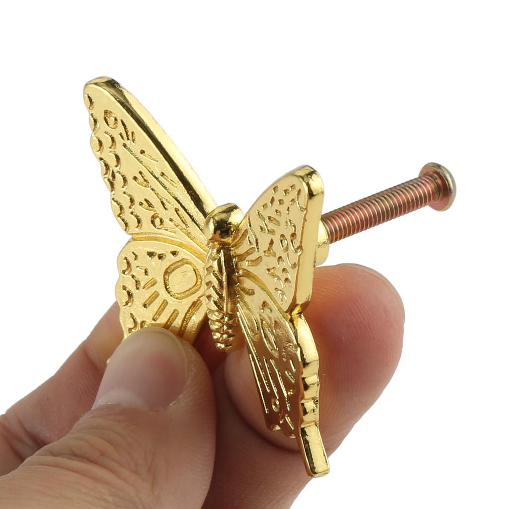 2Pcs Butterfly Shape Furniture Handle Zinc Alloy Vintage Kitchen Cabinet Knobs Dresser Drawer Cabinet Pulls Drawer Home Decor