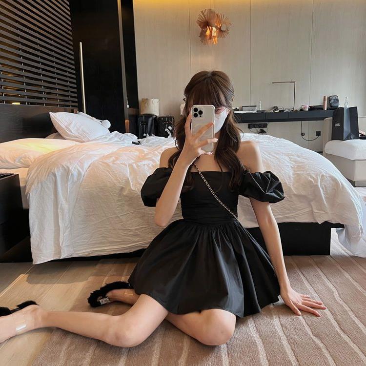 Two-Way French Puff Sleeve Off-Shoulder Summer Dress