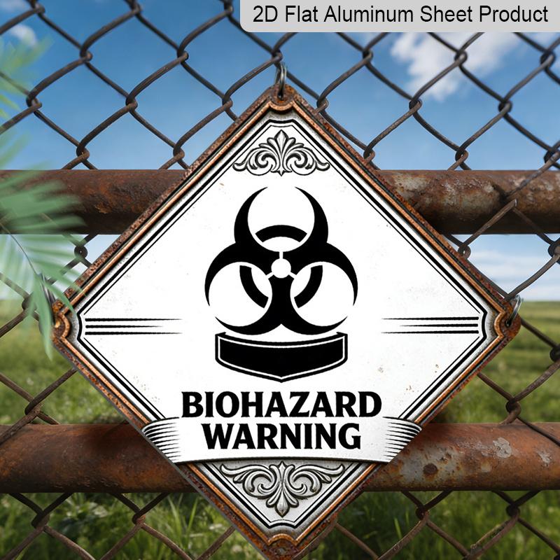 

2D Flat, 1pc, Biohazard Theme, Metal Warning Decor Gift for Industrial Decor Lovers, Suitable for Office, Laboratory, Workshop, Hallway, Warehouse 20*20cm