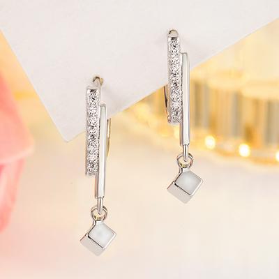 Korean Earrings Geometric Square Earrings Ear Clip Female Temperamental Minority Ear Buckle Cold Wind Ornament