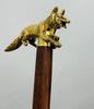 Vintage Solid Brass Fox Head Cane Handle for Walking Stick handmade design