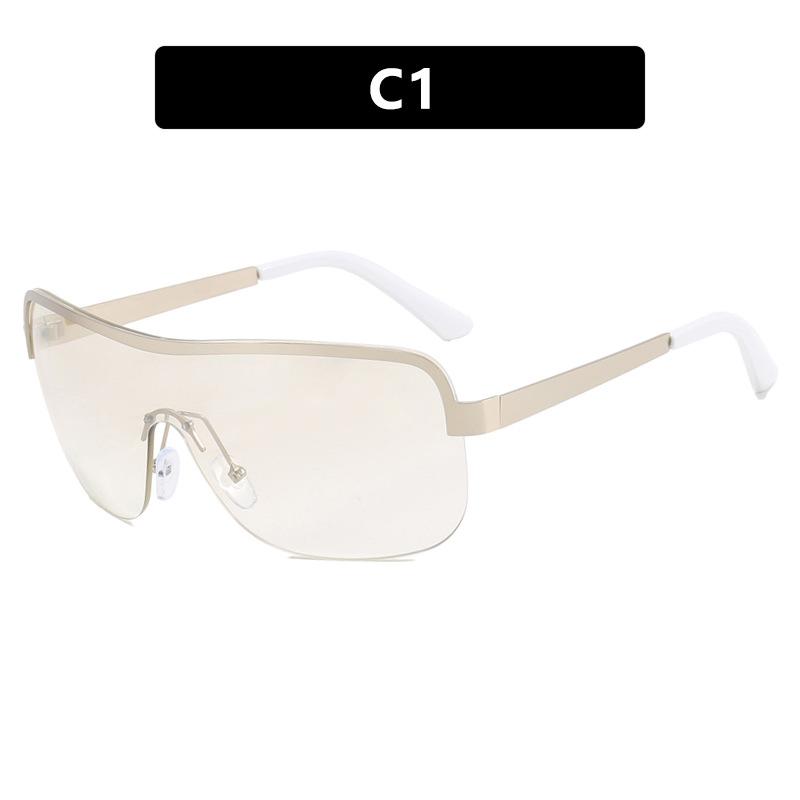 One-Piece Sunglasses Y2K Sunglasses Half-Frame Street Sunglasses Personality