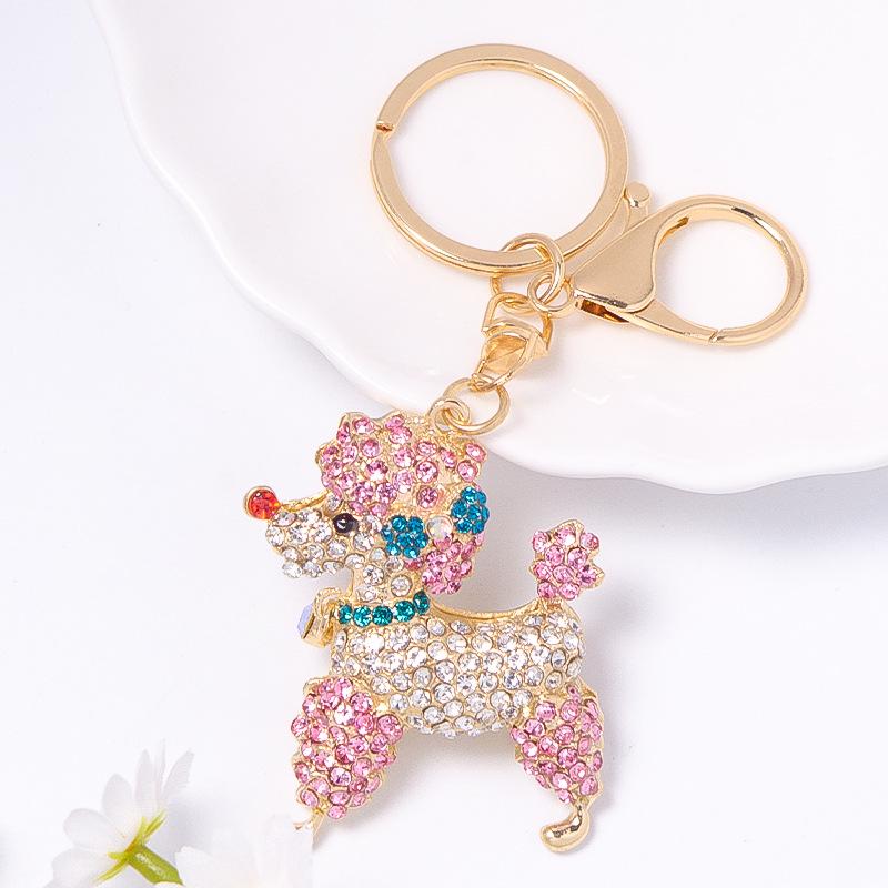 Colorful Rhinestone 3D Tiger Keychain and Metal Backpack Accessory
