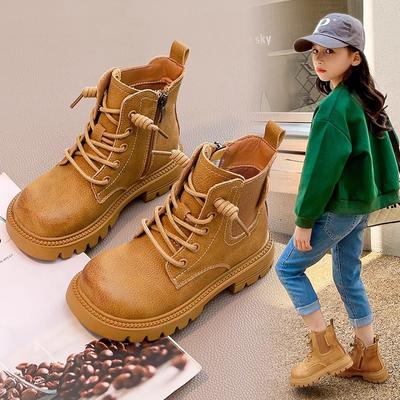 Herbst Sommer Kinder Lederstiefel, Baumwolle Martin Stiefel