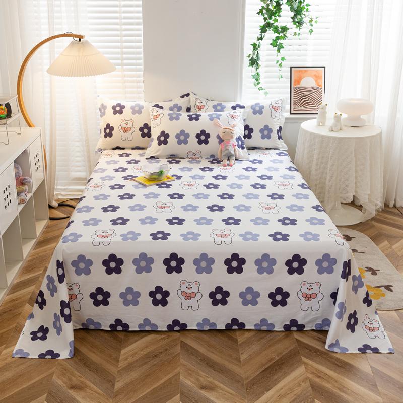 

Комплект простыней с принтом свежих растений и цветов, 3 шт., простыня из 100% хлопка с наволочками, мягкий, приятный для кожи комплект постельного белья для мальчиков и девочек 160x230cm 3Pcs