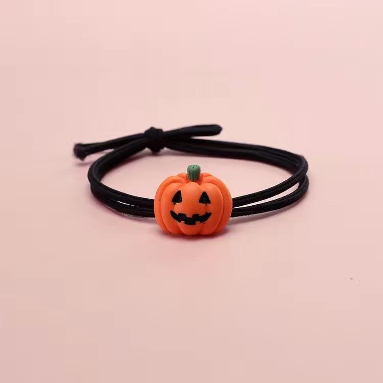 Halloween Pumpkin Ghost Hair Ties for Kids – Cartoon Rubber Bands for Girls' Hair Accessories and Bracelets