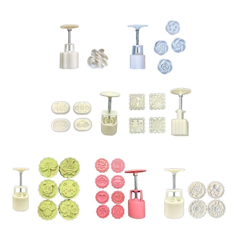 Plastic Mooncake Moulds 3D Mung Bean Cake Molds DIY Mooncake Tools Plastic Material for Moon Festival DIY Mooncake