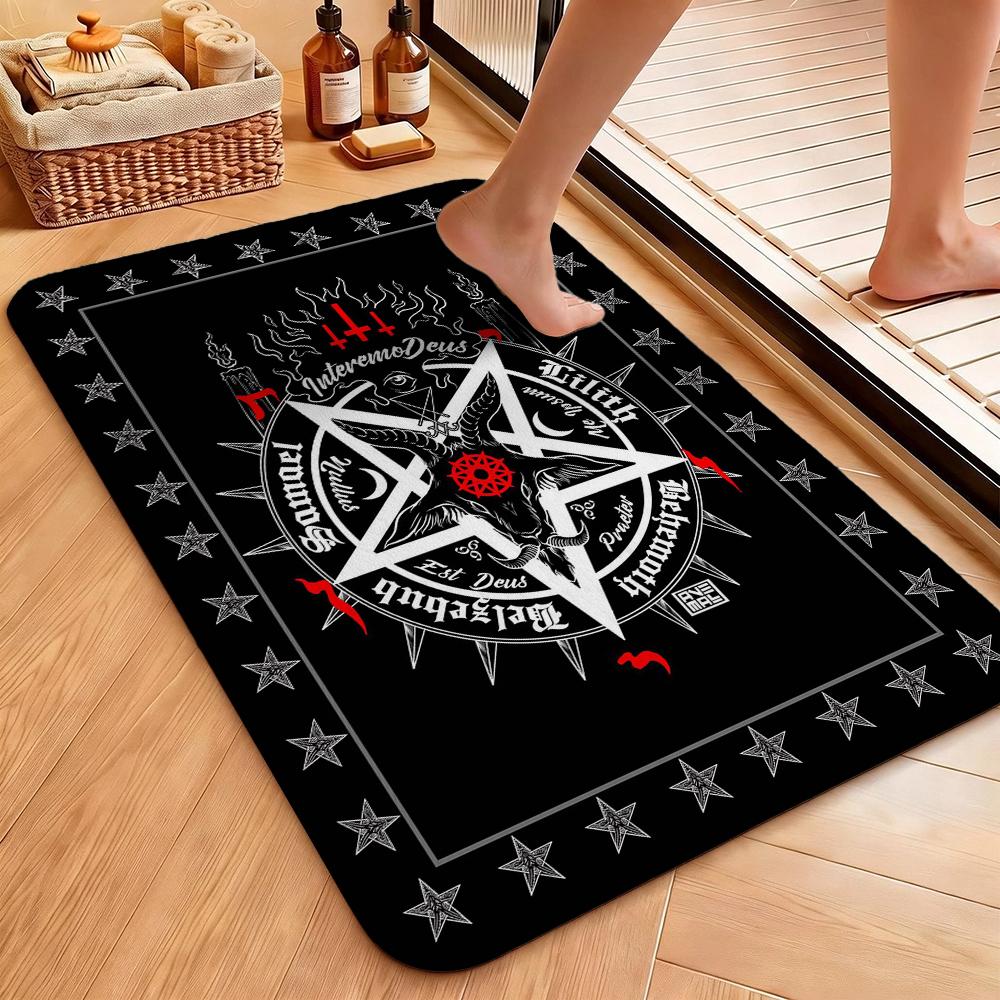 Dark Occult Pentagram Ritual Theme Indoor Rug Allseason Carpet For Bedroom Study Home Decor Halloween Gift