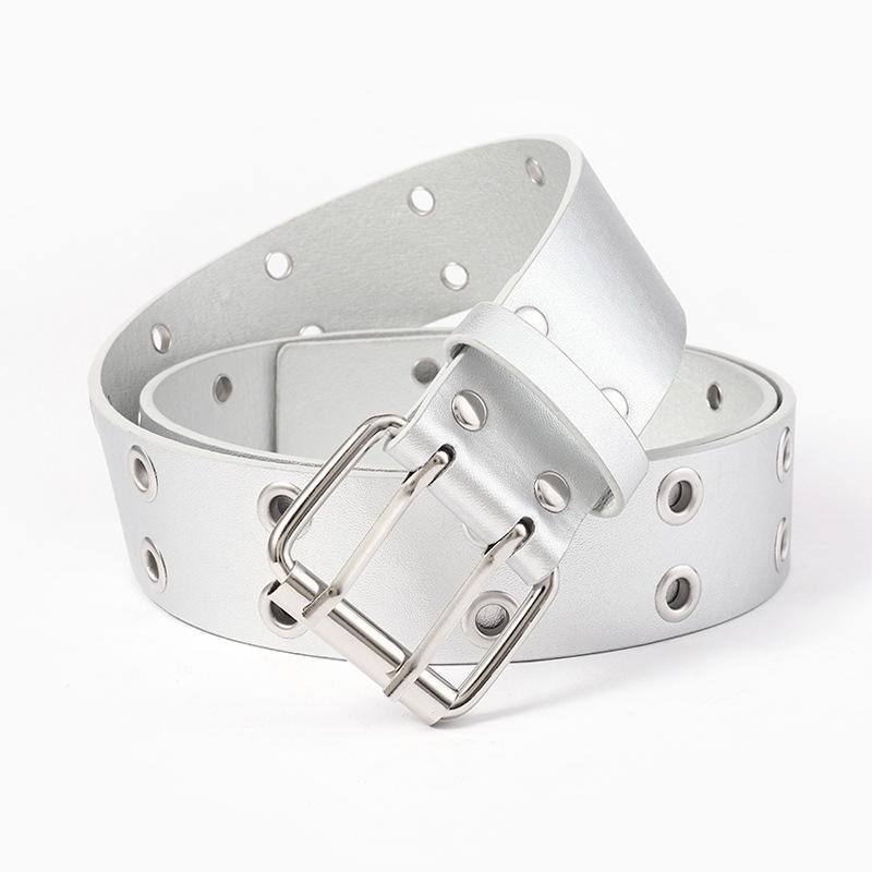 Spring-Summer Y2K Punk Cutout Eyelet Faux Leather Waist Belt: Millennial Hot Girl Style