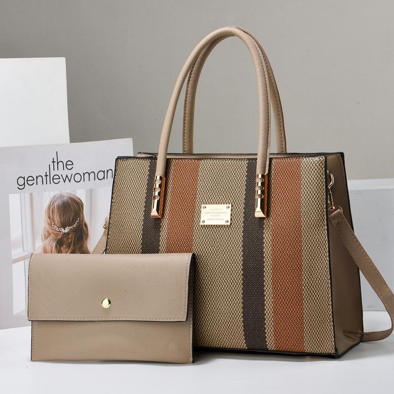 New Trendy Mother and Child Bag, Large Capacity Color Blocked Handbag, Single Shoulder Crossbody