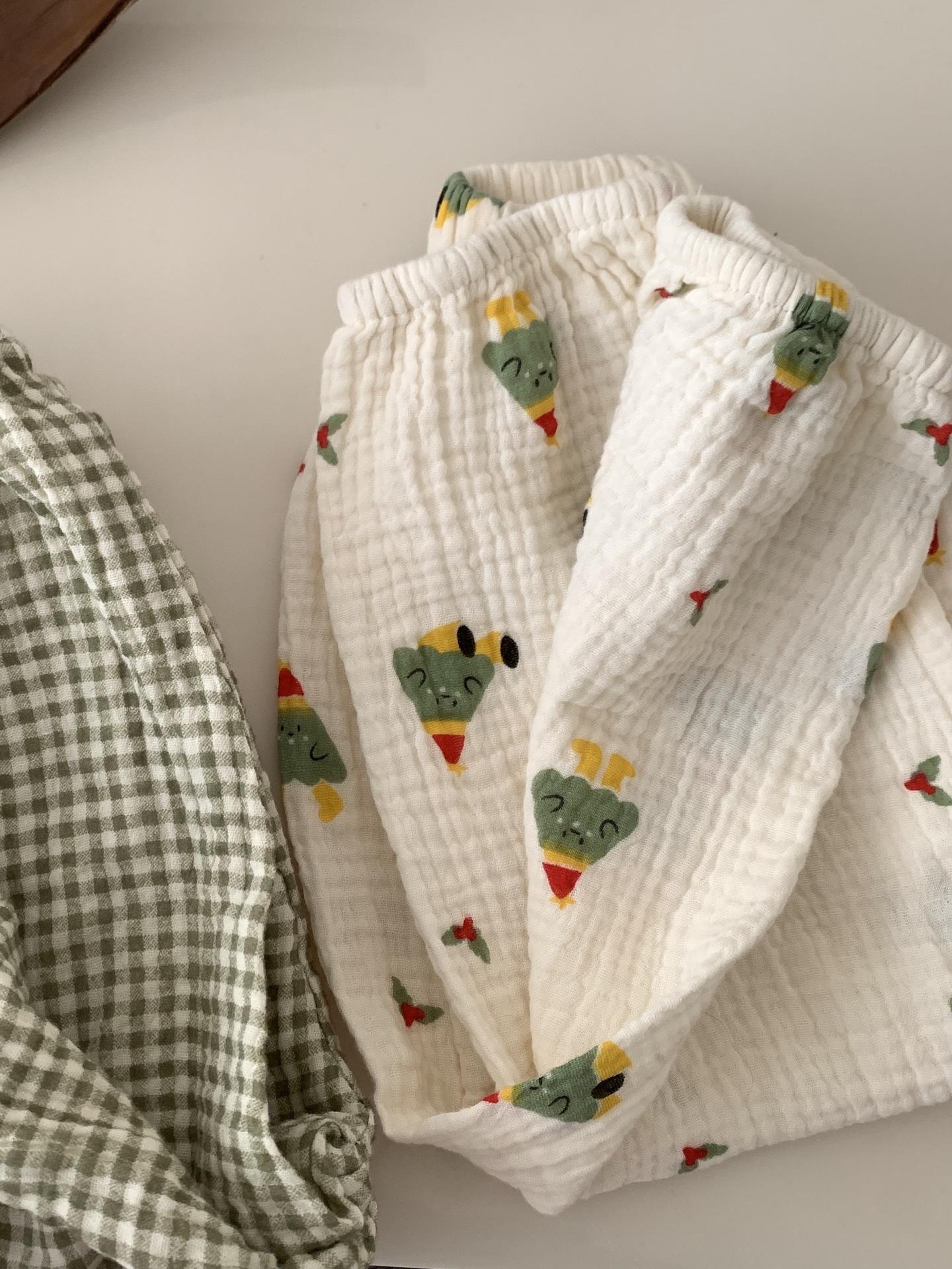 

Cotton Muslin baby Pants Summer Gauze Anti-mosquito Pants Boys Girls Children Trousers Baby Cartoon Printed Loose Toddler Pant 150cm