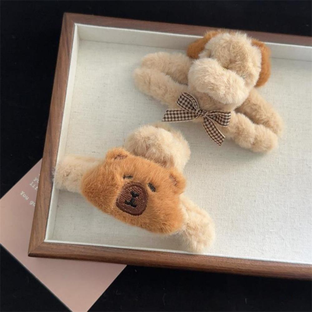 Elastic Capybara Hair Rope Plush Cartoon Animal Hair Clip Claw Clip Large Intestine Hair Rope Work