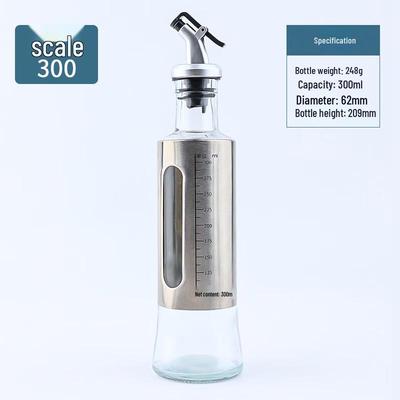 Bouteille Distributeur d'Huile en Verre ZISIZ 300ml avec Graduation