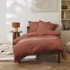 "Julian" Combed Cotton Percale Duvet Cover All Sizes Pure Cotton - Julian Terracotta - Duvet Cover 140 X 200 Cm