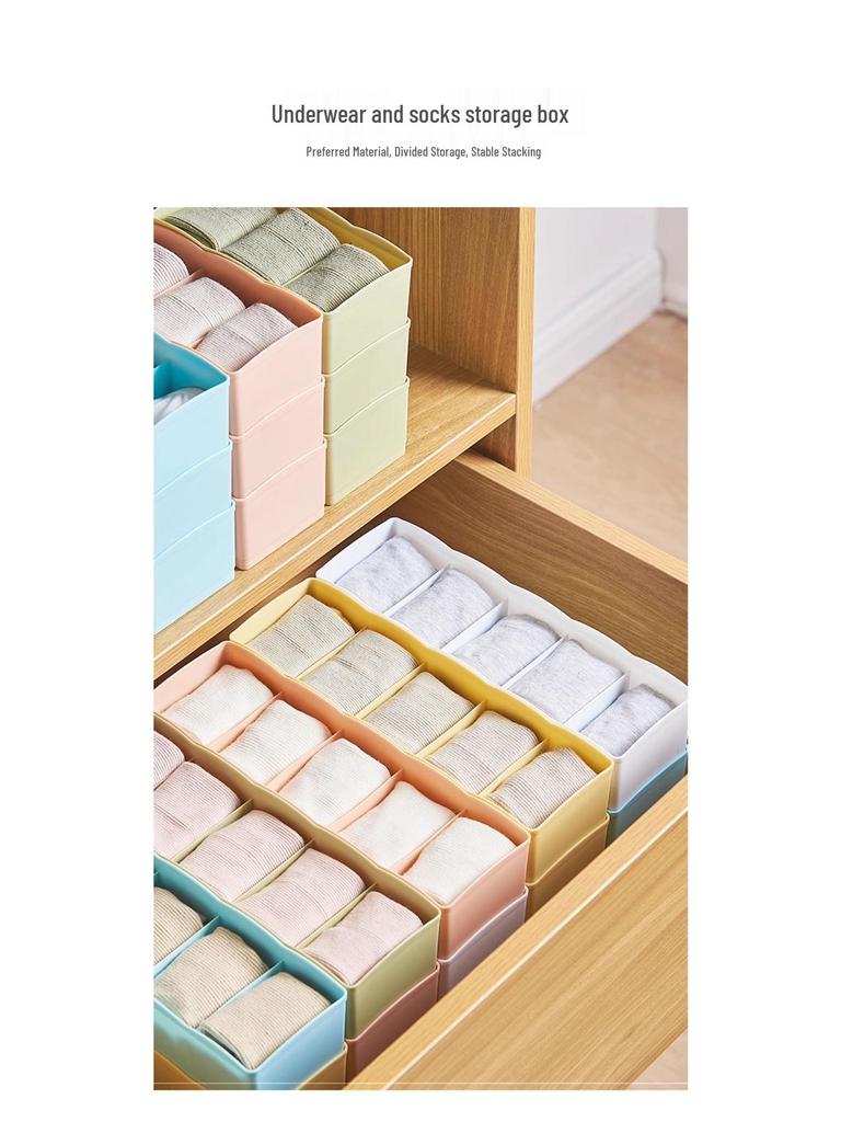 Organizzatore per Cassetto Biancheria Intima e Calzini: Scatola portaoggetti in plastica per armadi e dormitori