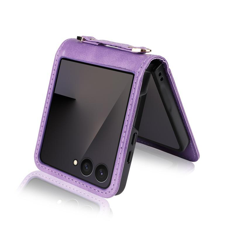 Leder Crossbody Tasche für Samsung Galaxy Z Flip 7/6/5/4 5G - Flip Phone Hülle für Damen