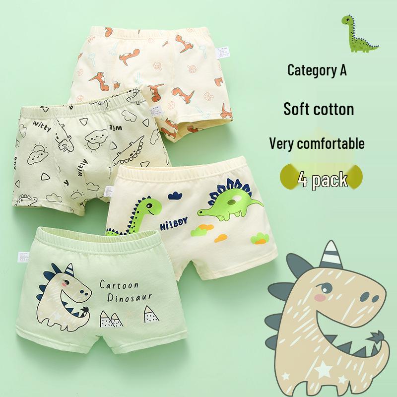 Dětské kreslené bavlněné boxerky se středním pasem - Prodyšné studentské spodní prádlo třídy A