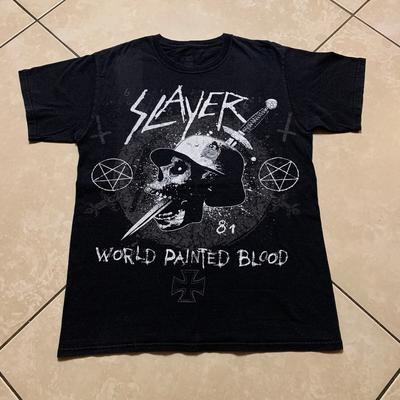 26 SLAYER World Painted Blood Pentagram Tour Promo T-Shirt Small Metal Rock Band US Unisex T-Shirt