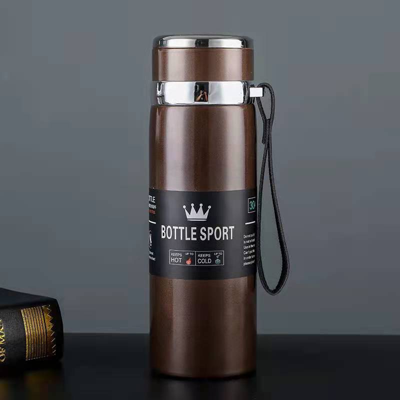 Business Sports Kettle 316 Stainless Steel Thermos Cup, Portable Sling Large Capacity Vacuum Water Cup