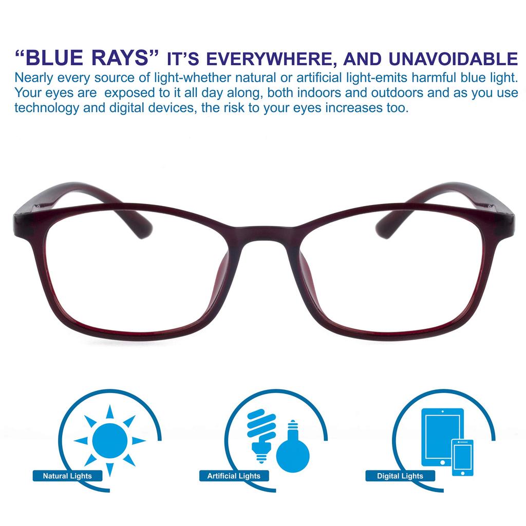 AUGEN By Visions India Unisex Spectacles With Blue Cut Lenses & Anti-Glare Coating Which Protects Eyes From Blue Light From Computer, Moble, Tabl