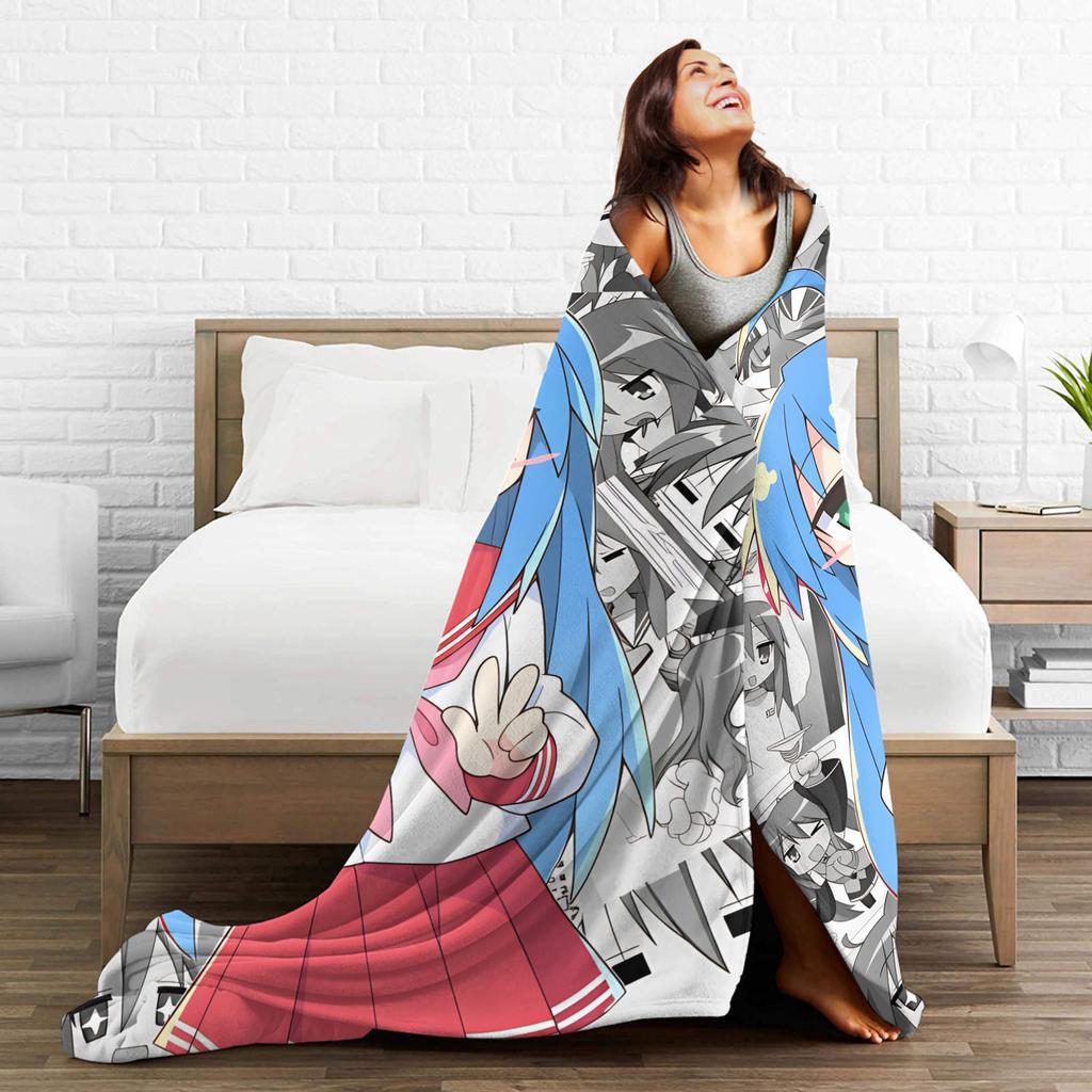 Konata izumi L-Lucky S-Star Plush Blanket Child Flannel Throw Blanket For Outdoor Super Warm Design Quality Bedspread Gift