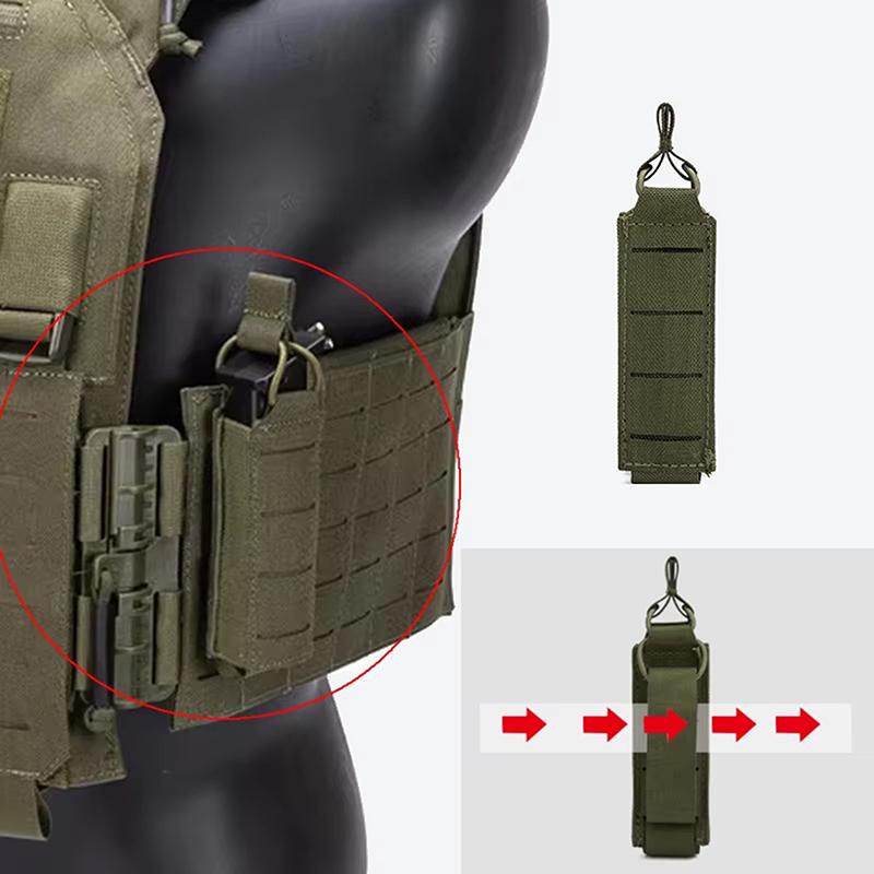 Nylon 9Mm Pouch Laser Cut Lightweight Single Bag Edc Pouches Flashlight Bag Backpack Vest Hunting Accessories
