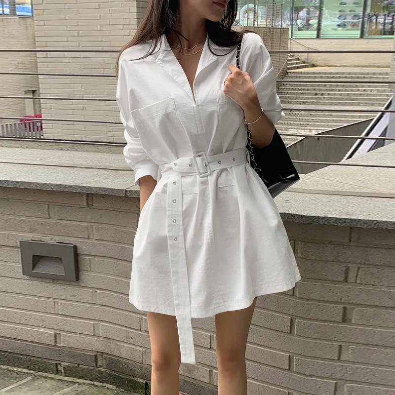 

VONDA Женские летние платья с длинными рукавами и карманами 5XL белый