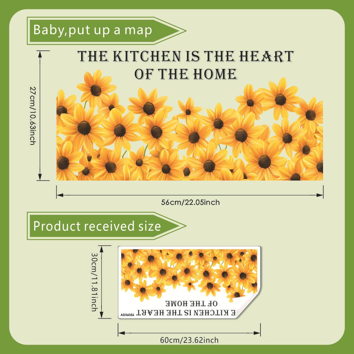 

Sunflower English Quote Wall Sticker Removable Self-Adhesive Background Decor for Bedroom Living Room Home Decoration 30x60cm різнокольоровий