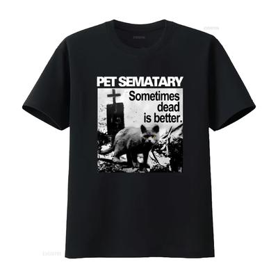 Retro Horror Pet Sematary T-shirt Soms Dood Is Beter Ontwerp vintage Gewassen grafisch Ademend Casual mode streetwear
