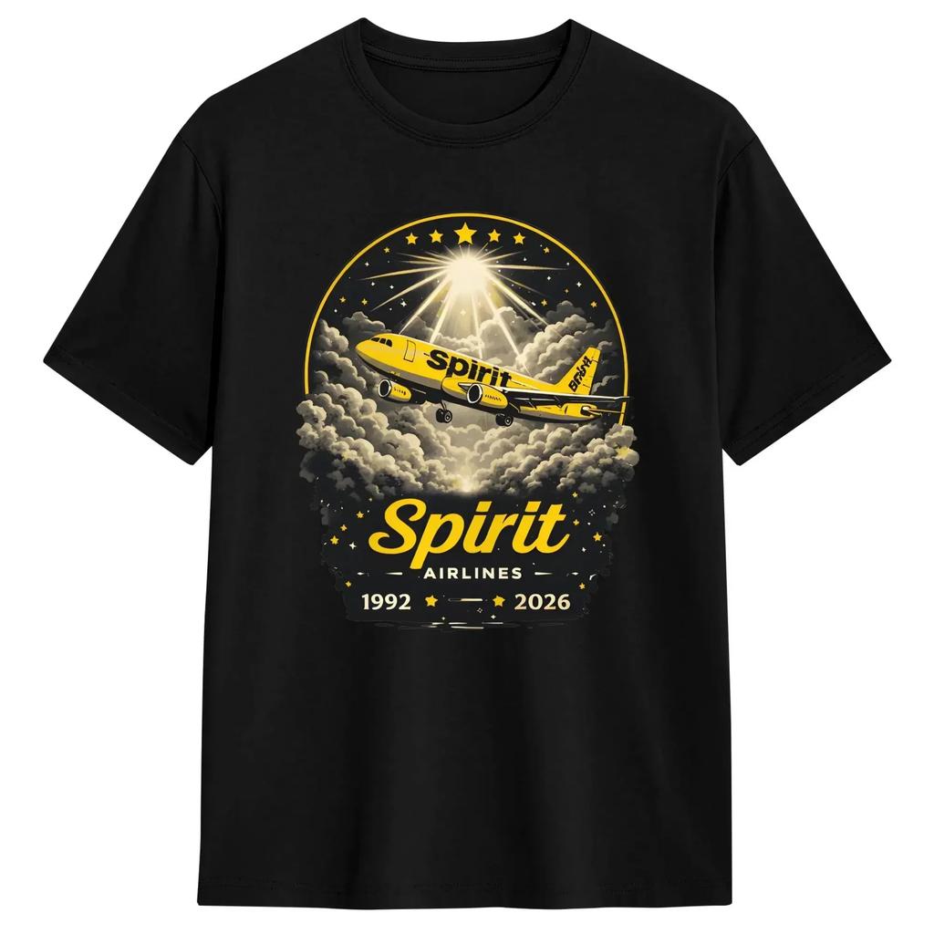 Men T-Shirt Forever Spirit Airlines 1983 to 2026 Funny Pure Tee Shirt Short Sleeve T Shirt Crew Neck Tops Gift Idea