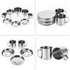 8Pcs Camping Cookware Set, Portable Stainless Steel Cookware with Foldable Handles for Outdoor Camping Picnic