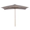 Garden Umbrella 2x3 M Waterproof Wooden With Removable Polyester Cover Gray