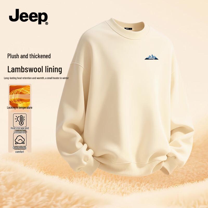 JEEP Men s Thickened Lamb Fleece Lined Sweatshirt XL