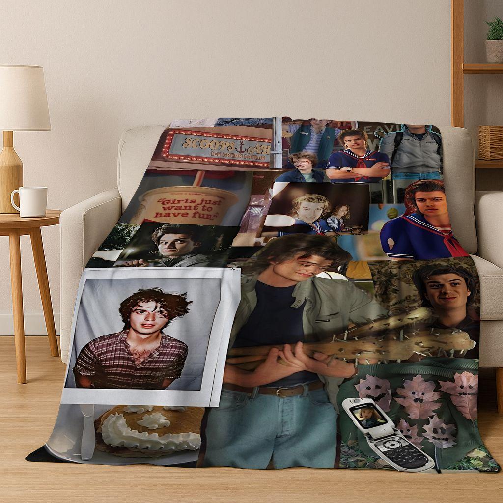 2026 New Joe Keery Art Flannel Blanket,warm and Cozy Soft Throw Blanket for Home Bedroom Bed Sofa Picnic Office Cover Gift Kids