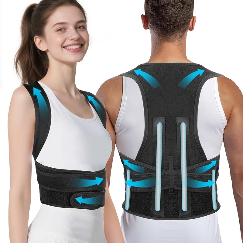 Back Brace Posture Corrector For Men and Women - Bionic System Posture Correctors, Adjustable Full Brace, Shoulder Back Straightener, Neck, Upper And Small